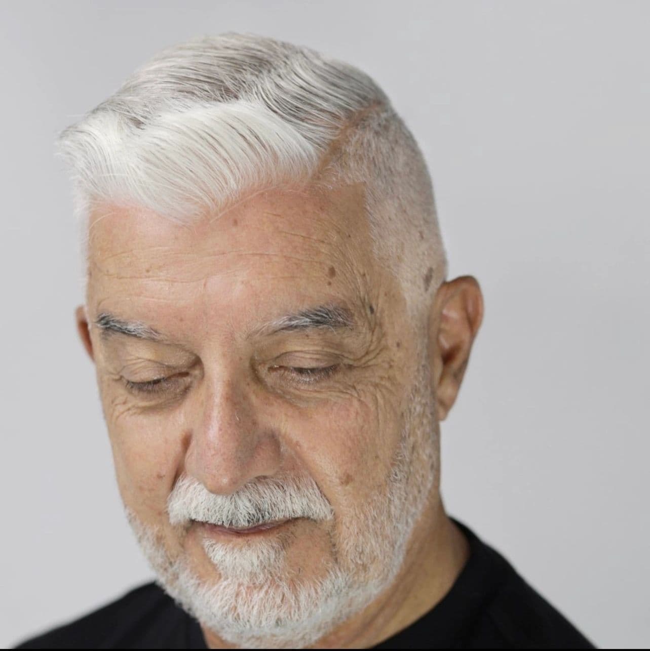 Silver scissor cut and beard tidy
