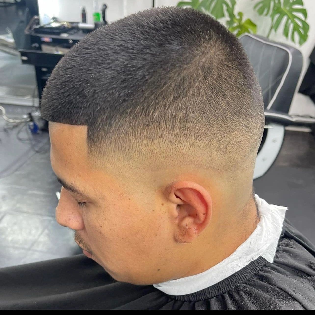 Clean fade, side profile